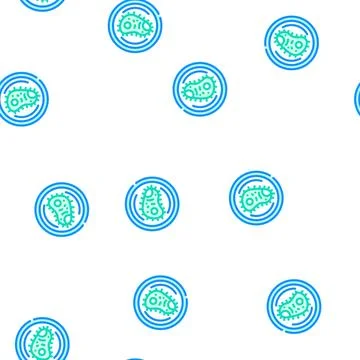 Bacteria virus fear vector seamless pattern Stock Illustration