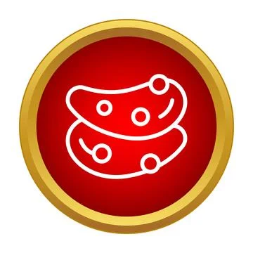 Bacteria virus microbe cell icon in red circle Illustrazione stock