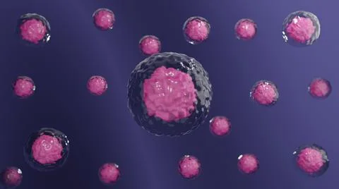 Bacteria virus or germs microorganism cells under microscope. 3D Render Stock Illustration