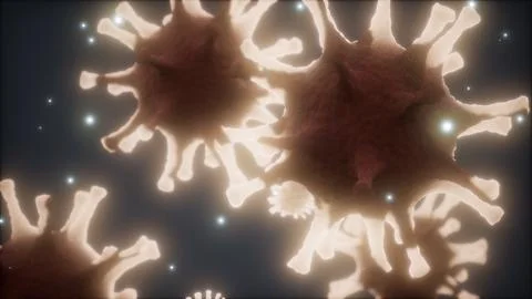 Bacteria virus or germs microorganism cells under microscope with depth Stock Illustration