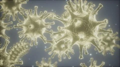 Bacteria virus or germs microorganism cells under microscope with depth Stock Illustration