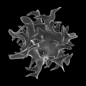 Bacteria virus wireframe mesh Stock Illustration