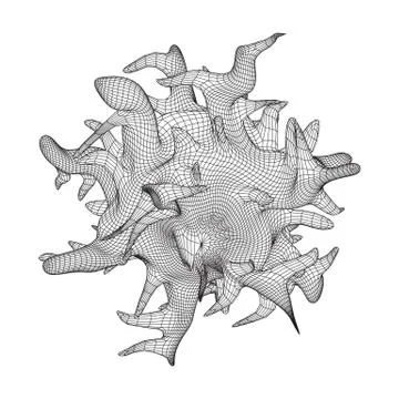 Bacteria virus wireframe mesh Stock Illustration