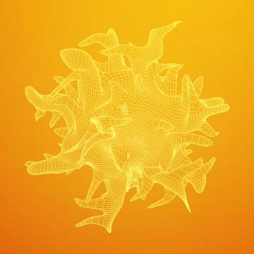 Bacteria virus wireframe mesh Stock Illustration