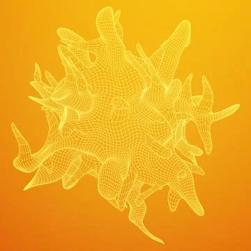 Bacteria virus wireframe mesh Stock Illustration