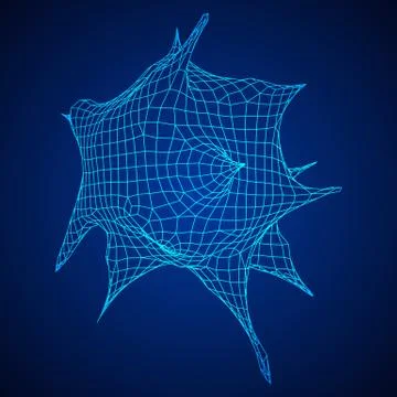 Bacteria virus wireframe mesh Stock Illustration