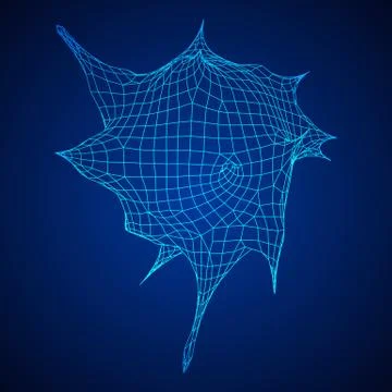 Bacteria virus wireframe mesh Stock Illustration