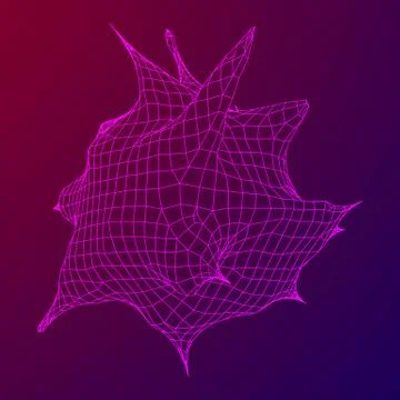 Bacteria virus wireframe mesh Stock Illustration