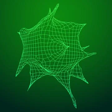 Bacteria virus wireframe mesh Stock Illustration