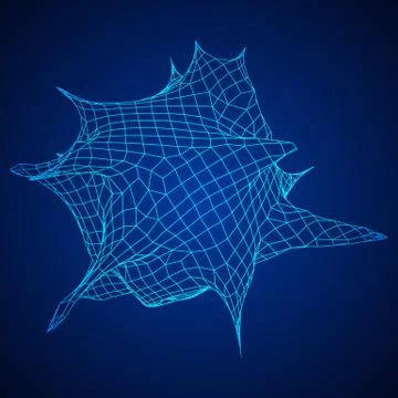 Bacteria virus wireframe mesh Stock Illustration