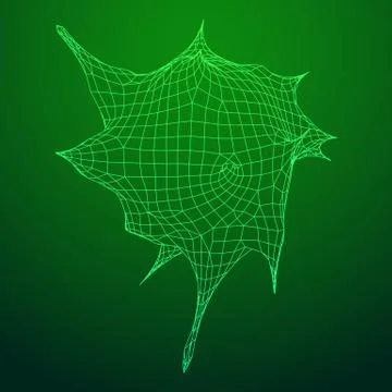 Bacteria virus wireframe mesh 库存插图