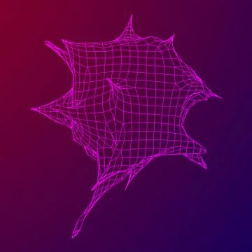 Bacteria virus wireframe mesh Stock Illustration