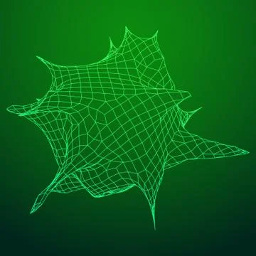 Bacteria virus wireframe mesh Stock Illustration