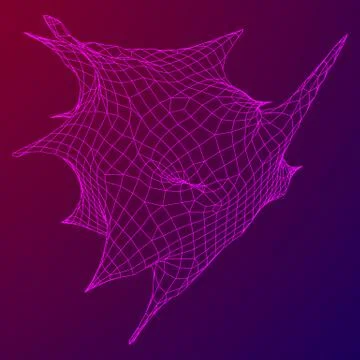 Bacteria virus wireframe mesh Stock Illustration