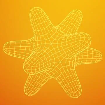 Bacteria virus wireframe mesh Stock Illustration