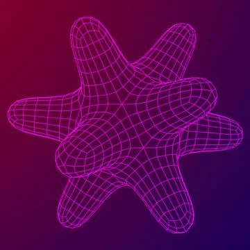 Bacteria virus wireframe mesh イラスト素材