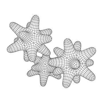 Bacteria virus wireframe mesh Stock Illustration