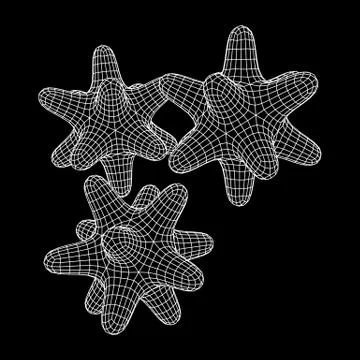 Bacteria virus wireframe mesh Stock Illustration