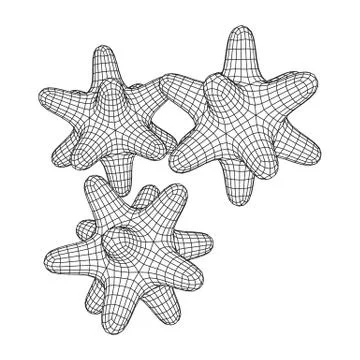 Bacteria virus wireframe mesh イラスト素材