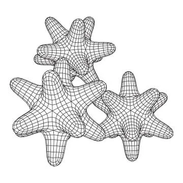 Bacteria virus wireframe mesh Illustrazione stock