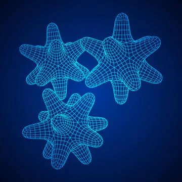 Bacteria virus wireframe mesh Stock Illustration