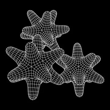 Bacteria virus wireframe mesh Stock Illustration