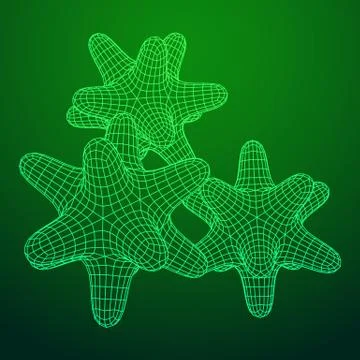 Bacteria virus wireframe mesh Stock Illustration