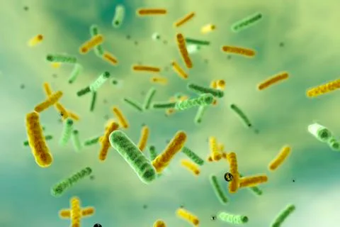 Bacteria in water Stock Illustration