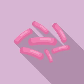 Bacteria yoghurt icon flat vector. Gut bacterium イラスト素材