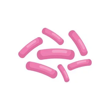 Bacteria yoghurt icon flat vector. Gut bacterium Stock Illustration