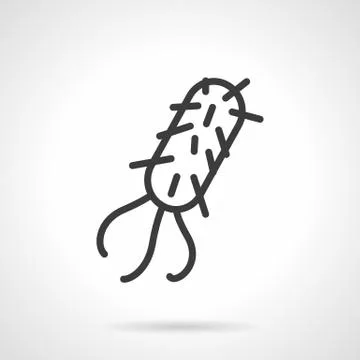 Bacterial cell black line design vector icon Stock Illustration