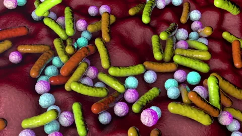 Bacterial community, animation Video stock 178586548