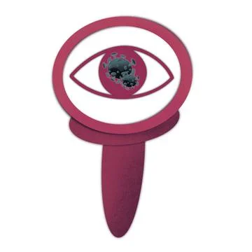 Bacterial microorganism in microscope circle. Bacteria,germs infection set. Stock Illustration