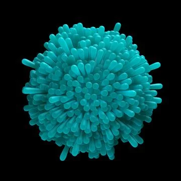 Bacterias isolated on black background. 3d rendering. Illustration