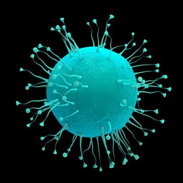 Bacterias isolated on black background. 3d rendering. Illustration