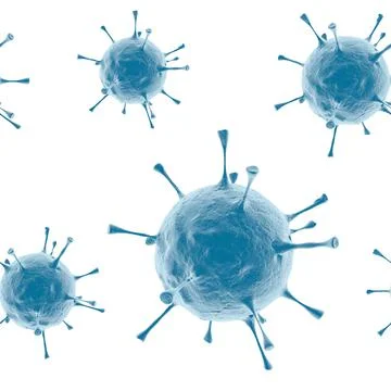 Bacterias isolated on white background. 3d rendering. Stock Illustration