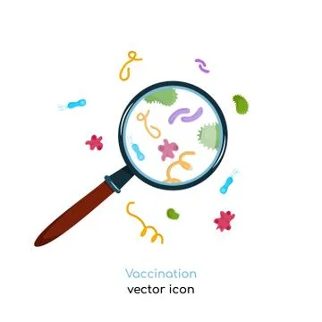 Bacterias in lens image Stock Illustration