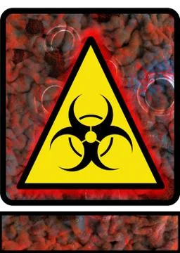 Bacteriological hazard warning sign. Stock Illustration