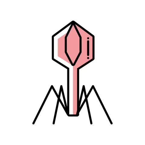Bacteriophage icon isolated Stock Illustration