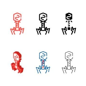 Bacteriophage virus color icon vector variety isolated Stock Illustration