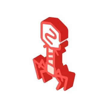 Bacteriophage virus isometric icon vector isolated illustration Stockillustratie