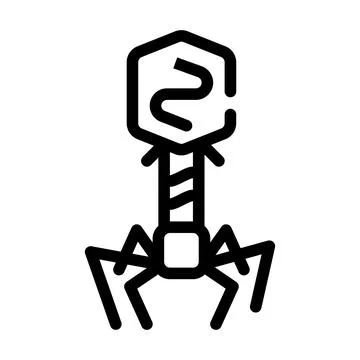 Bacteriophage virus line icon vector isolated illustration Stock Illustration