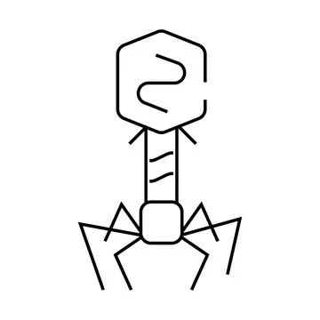 Bacteriophage virus line icon vector isolated illustration Stock Illustration