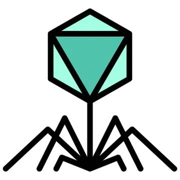 Bacteriophage virus vector illustration, filled style icon Stock Illustration