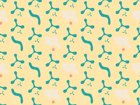Bacterium and microbe on a seamless spring pattern. Stockillustratie
