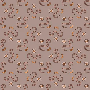 Bacterium and Viruses vector concept colored seamless pattern Stock Illustration
