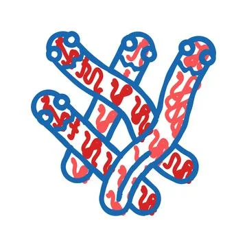 Bacterium bacteria virus icon doodle illustration Stock Illustration
