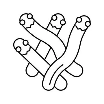 Bacterium bacteria virus line icon vector illustration Stock Illustration