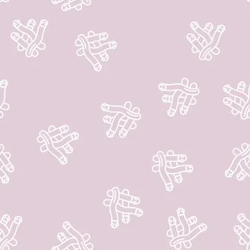 Bacterium bacteria virus line seamless pattern Illustrazione stock