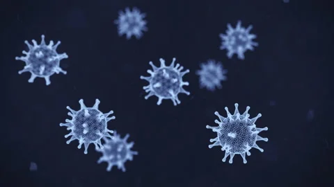 Bacterium cells in the fluid environment in the science research laboratory Stock Footage 196243052